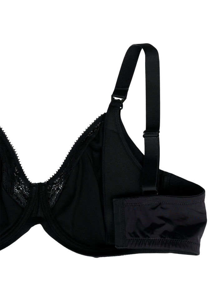 Nursing bra with lace, Black, Packshot image number 4