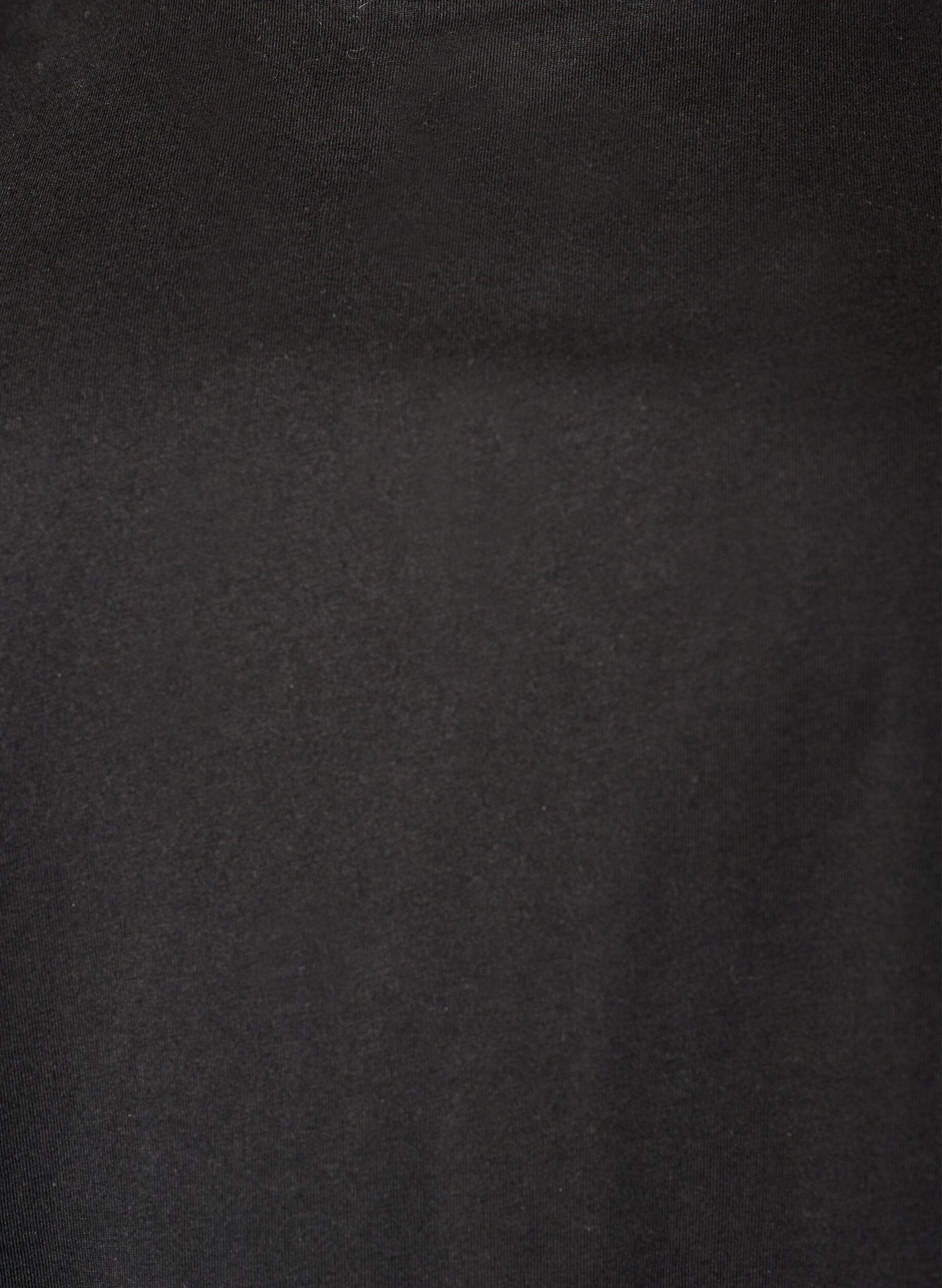 Zizzifashion T-shirt with asymmetric lace hem, Black, Packshot image number 2