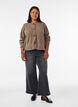 Teddy jacket with a round neck and buttons, Brown, Model image number 1