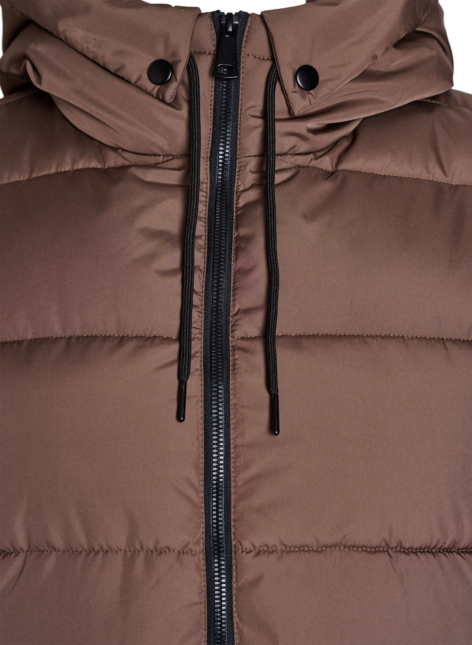 Zizzifashion Long vest with hood and pockets, Brown, Packshot image number 2