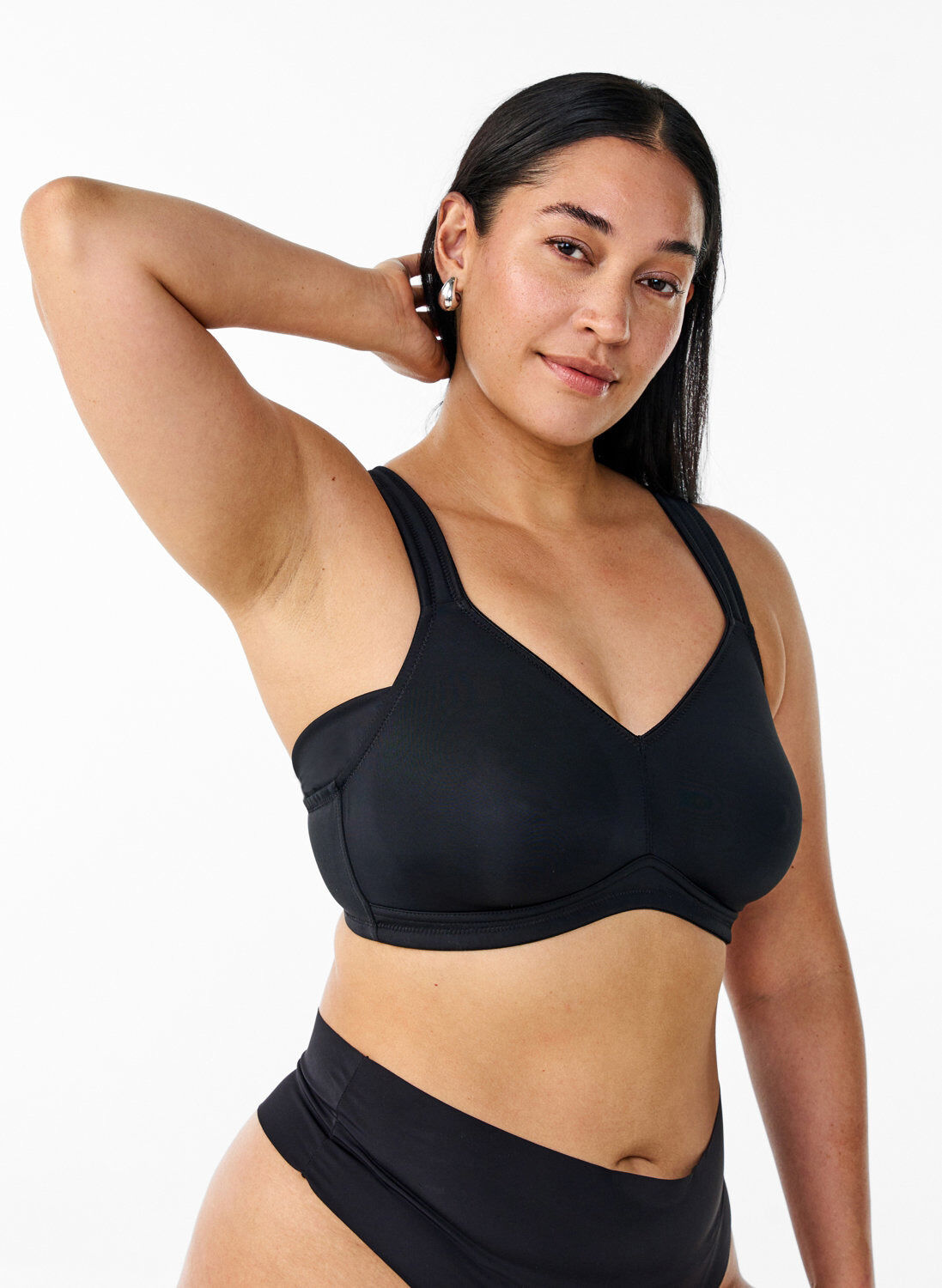 ZizzifashionComfort bra with padded straps, Black, Model image number 0