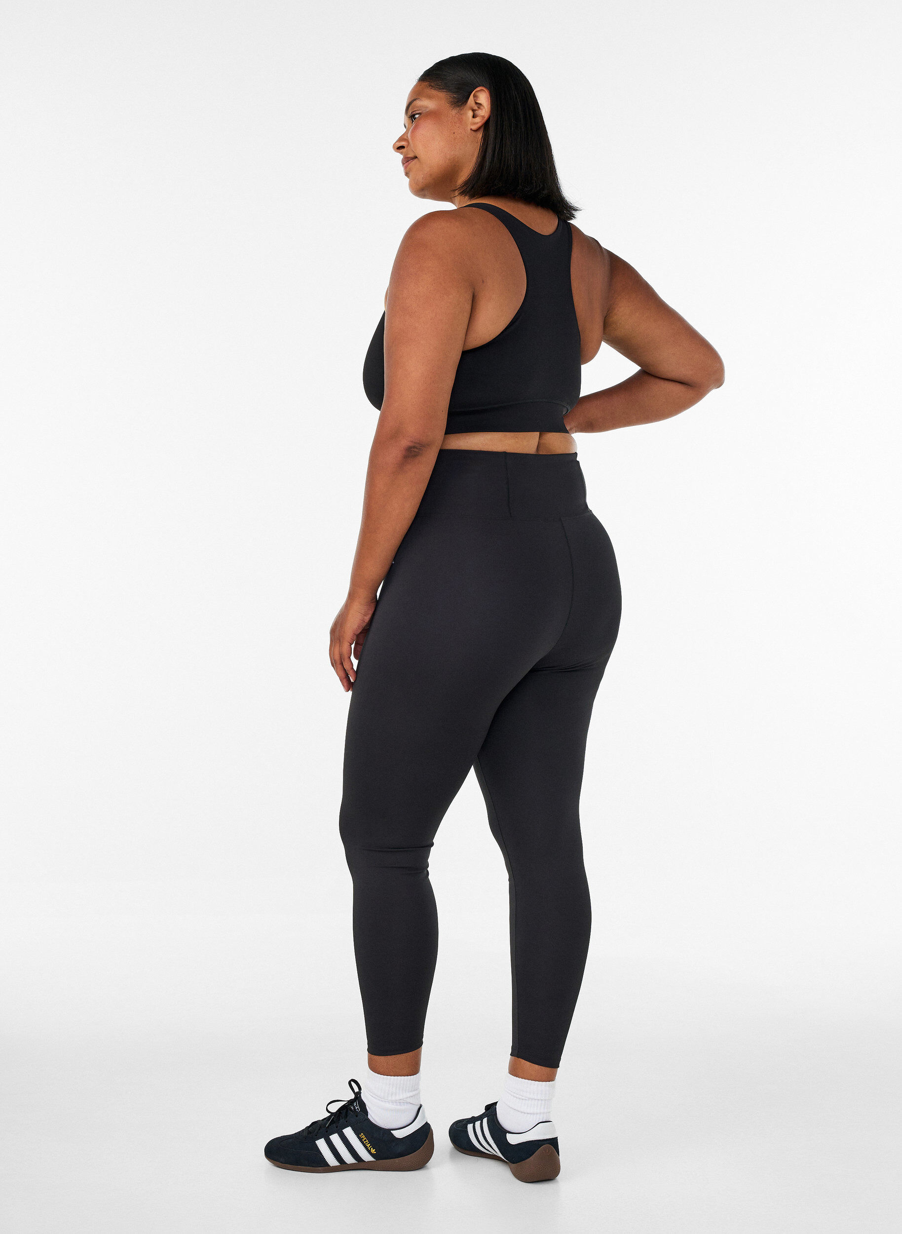 Zizzifashion Training tights with a high waist and pocket in the waistband, Black, Model image number 1