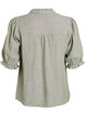 Blouse in linen and viscose with 1/2 sleeves, Green, Packshot image number 1