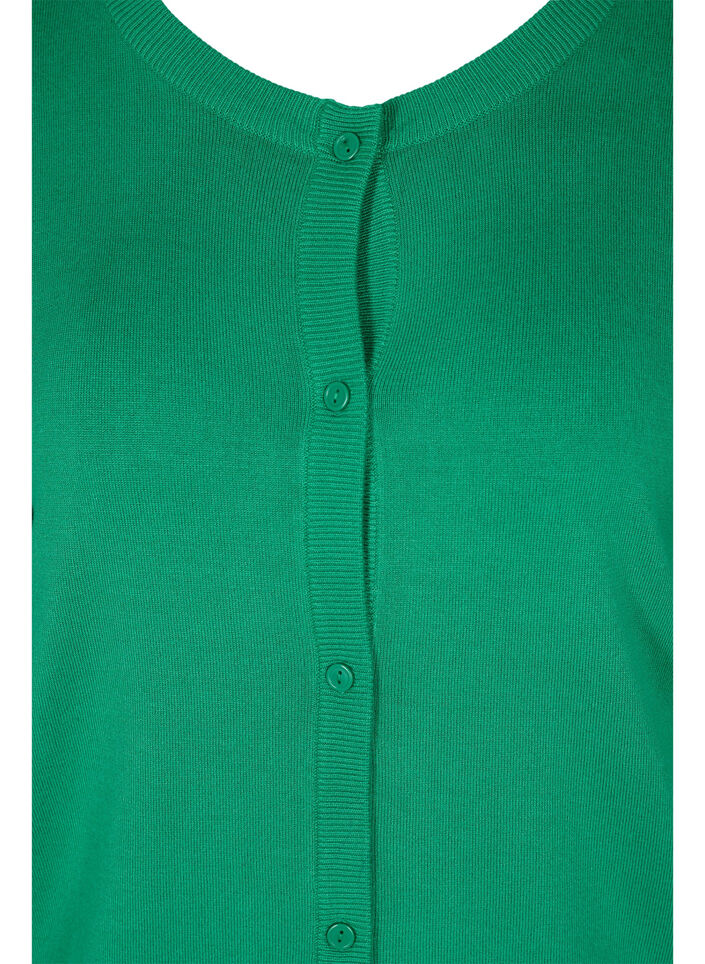 Knitted cardigan with buttons in viscose mix, Jolly Green, Packshot image number 2