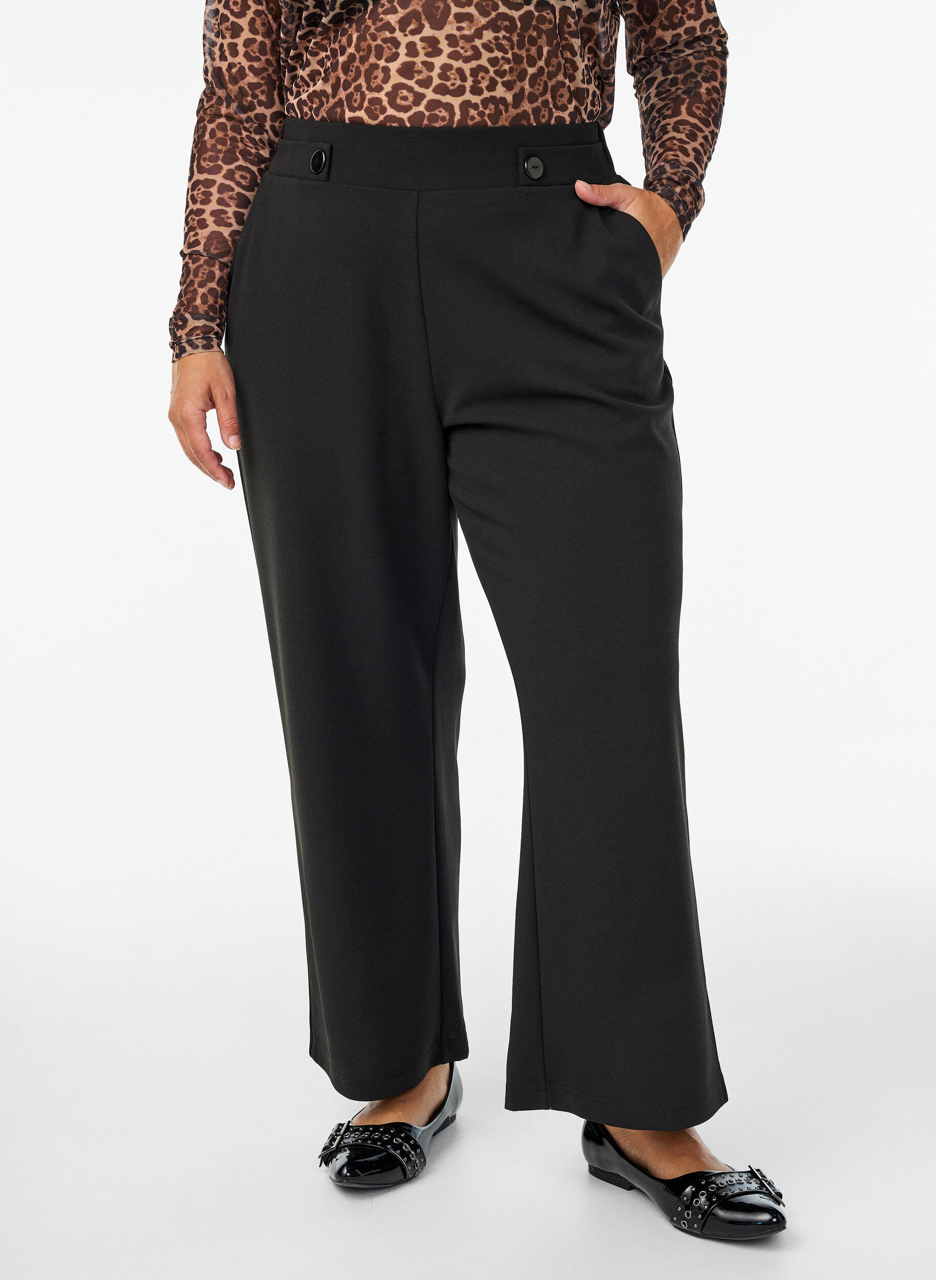 Zizzifashion Loose trousers with pockets, Black, Model image number 2