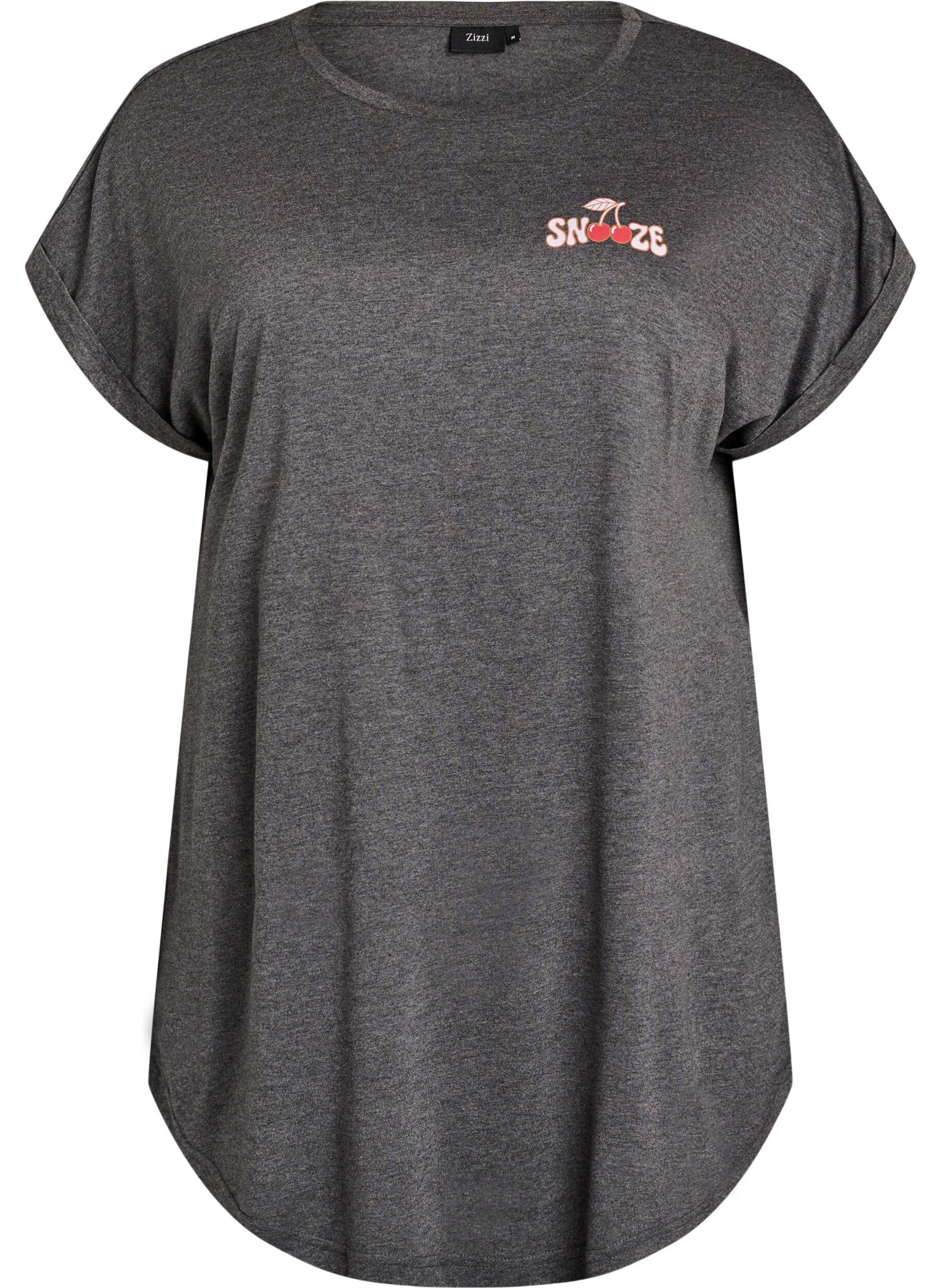 Short sleeve nightgown with text print