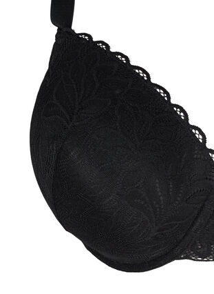 Alma underwired bra with lace, Black, Packshot image number 2