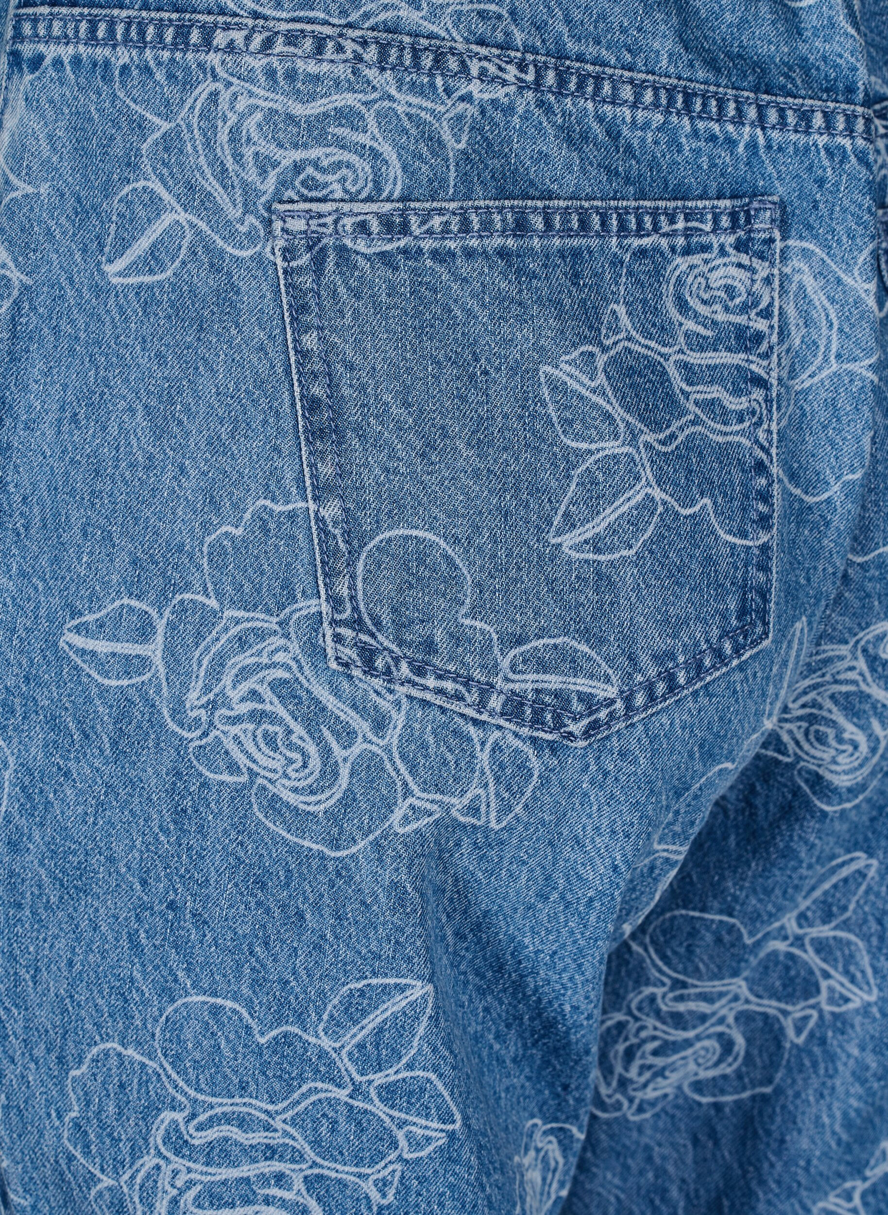 Zizzifashion Mille jeans with a floral pattern, Light Blue, Packshot image number 3