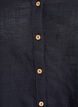 Cotton shirt blouse with V-neck, Black, Packshot image number 2