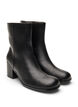 Wide fit - Ankle boot with a round toe and block heel, Black, Packshot image number 1