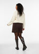 Short corduroy skirt with press studs, Brown, Model image number 2