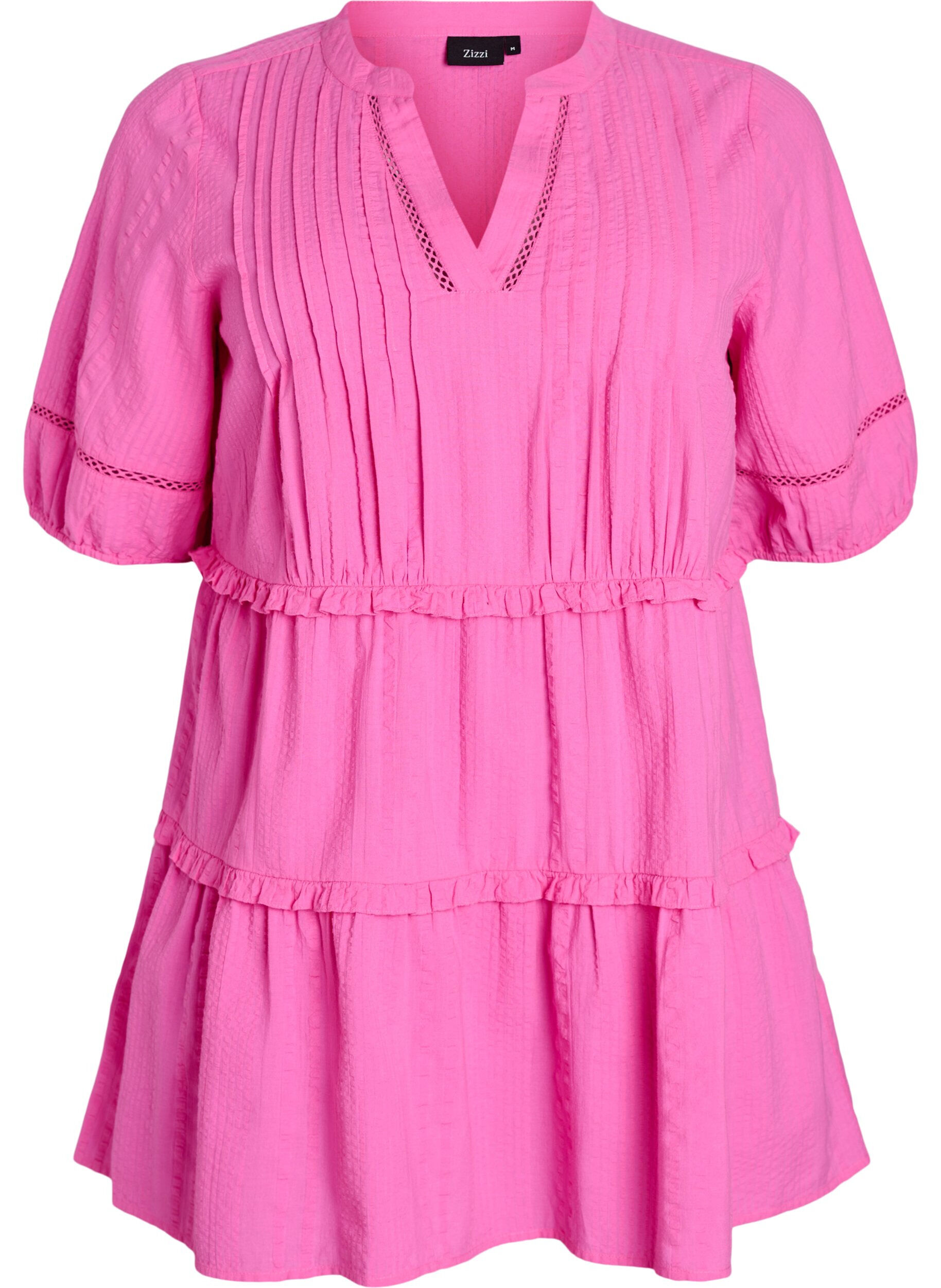 A-shape tunic with ruffles