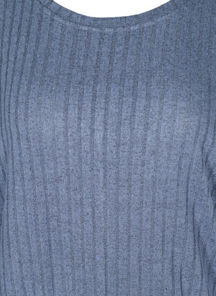 Long-sleeved textured blouse, Vintage Indigo Mel., Packshot image number 2