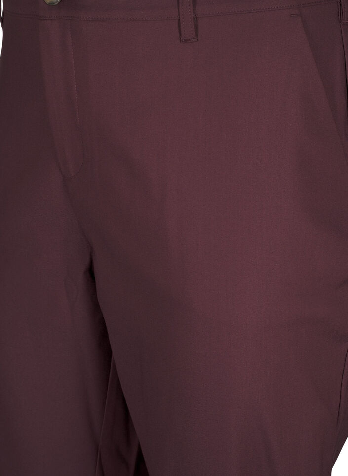 High-waisted trousers with straight legs, Dark Bordeaux, Packshot image number 2