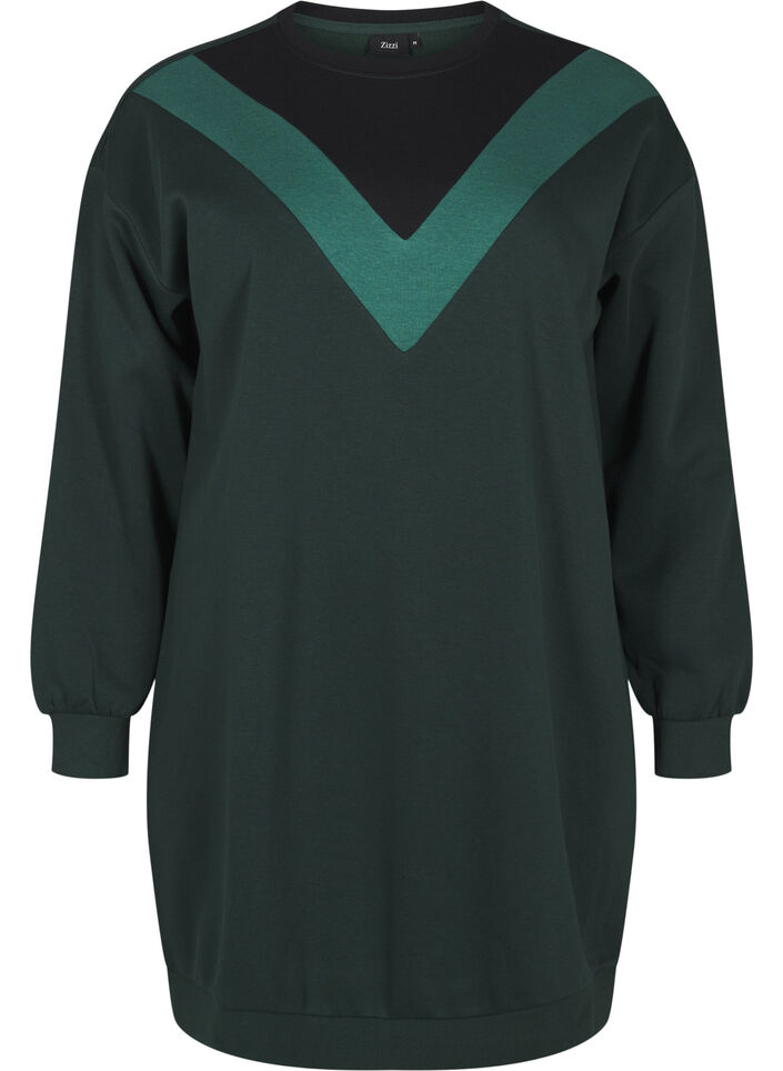 Long sweatshirt with colourblock, Scarab Color Block, Packshot image number 0
