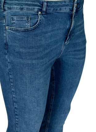 Super slim Amy jeans with frayed edges, Blue denim, Packshot image number 2