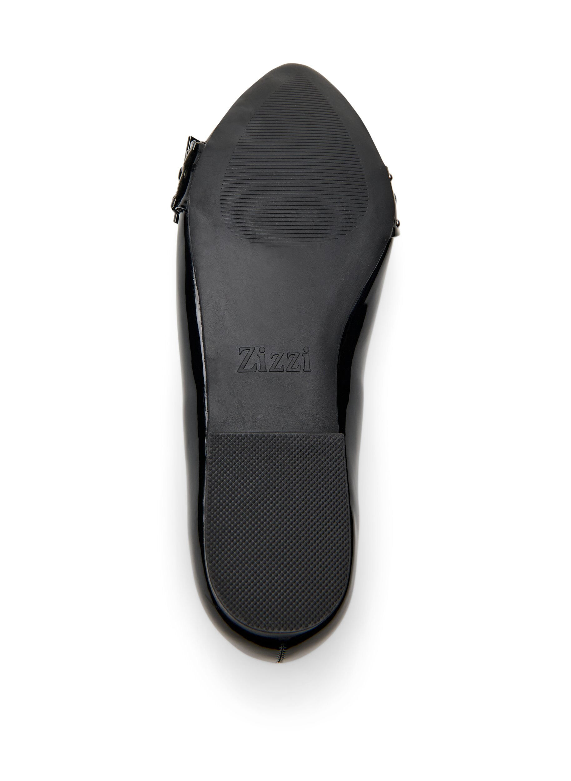 Zizzifashion Wide fit - Ballerina with strap and studs, Black, Packshot image number 4