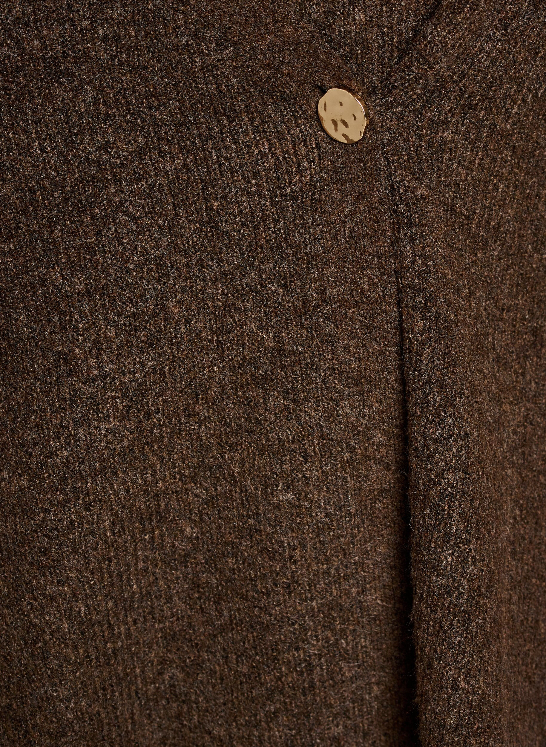 ZizzifashionKnitted cardigan with an asymmetric closure, Brown, Packshot image number 2