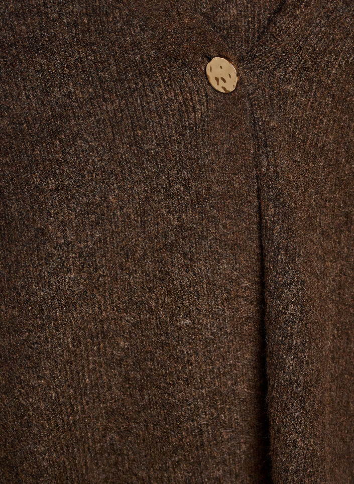 Knitted cardigan with an asymmetric closure, Brown, Packshot image number 2