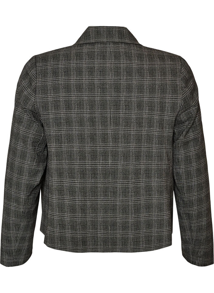 Short blazer with a checked pattern, Dark Grey, Packshot image number 1