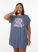 Short sleeve nightgown with text print, Grey, Model image number 0