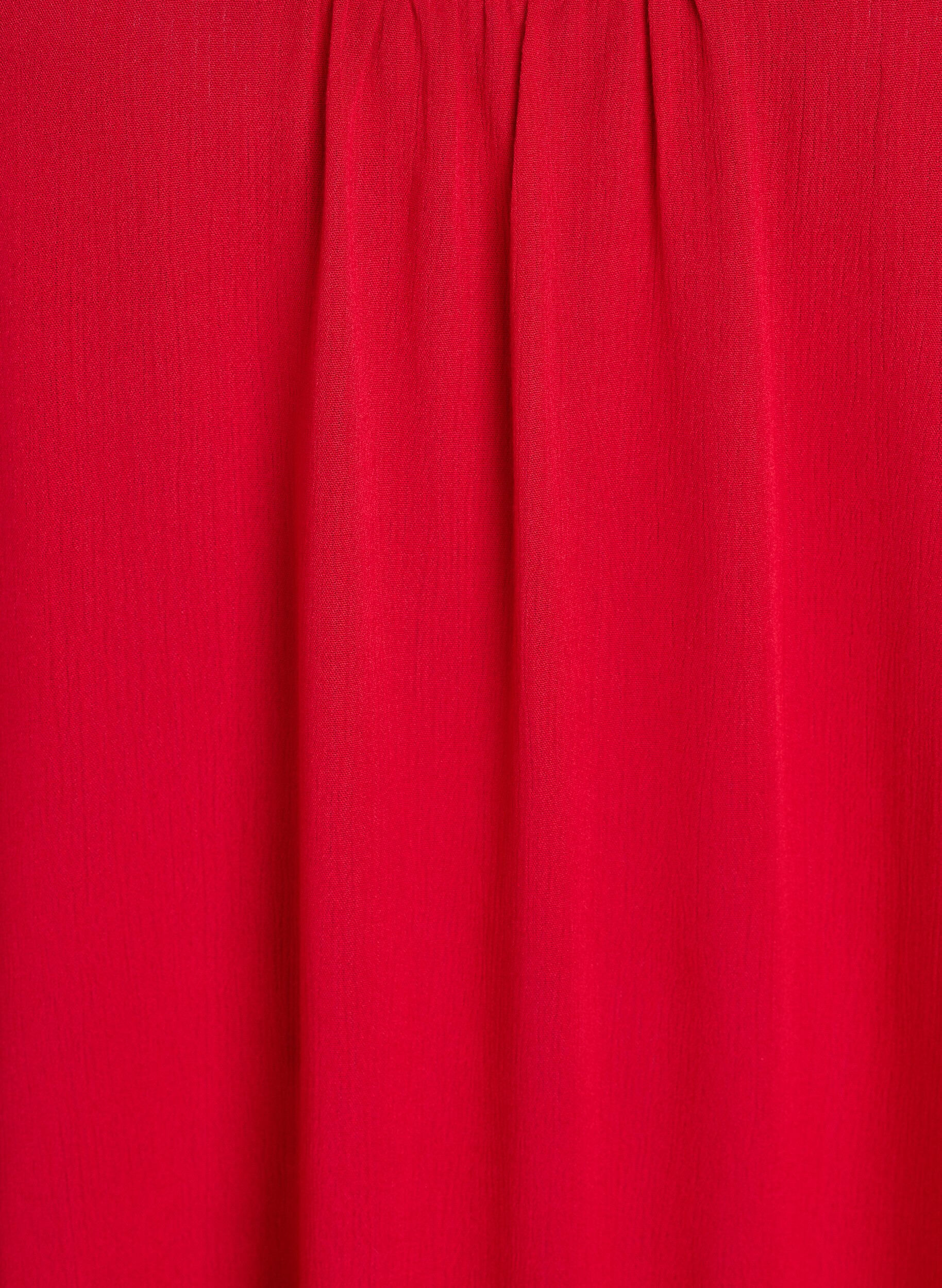 Zizzifashion Solid colour strap dress in viscose, Red, Packshot image number 2