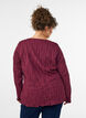 Jersey blouse with a wavy texture, Red, Model image number 2