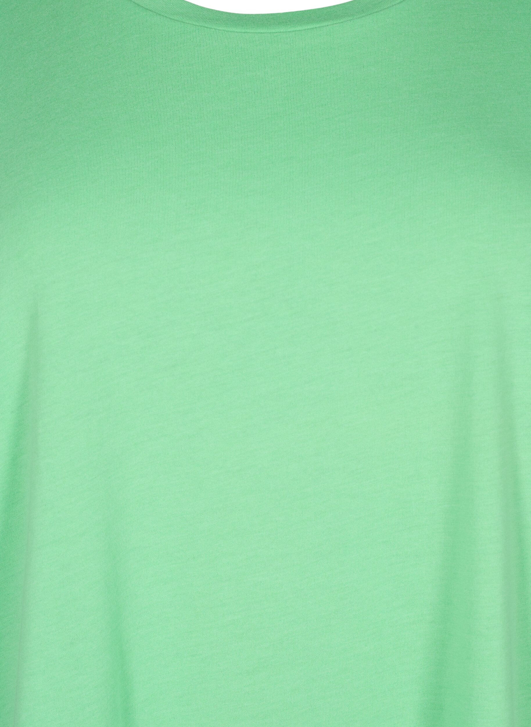 Zizzifashion Short sleeve cotton blend T-shirt, Green, Packshot image number 2