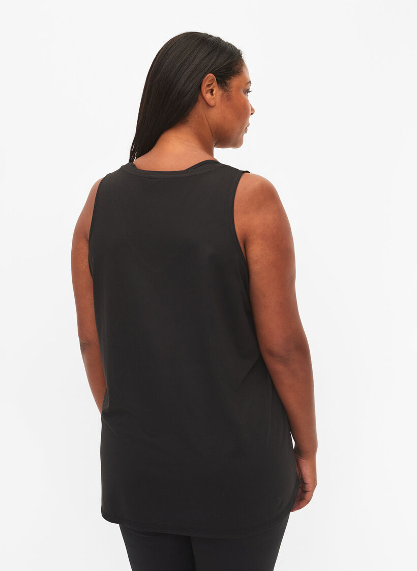 Workout top with v-neck, Black, Model image number 2