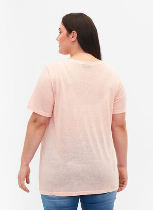 T-shirt with studs and round neck, Pale Blush, Model image number 1