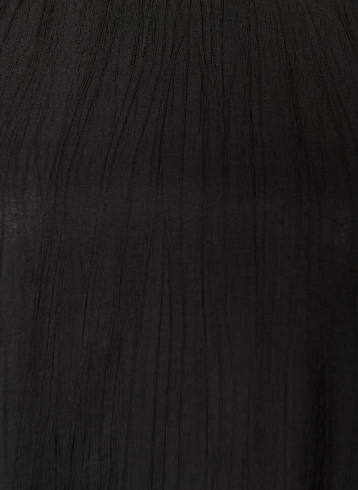 Short viscose dress with balloon sleeves, Black, Packshot image number 2