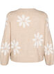 Knitted blouse with flowers, Simply Taupe Comb, Packshot image number 1
