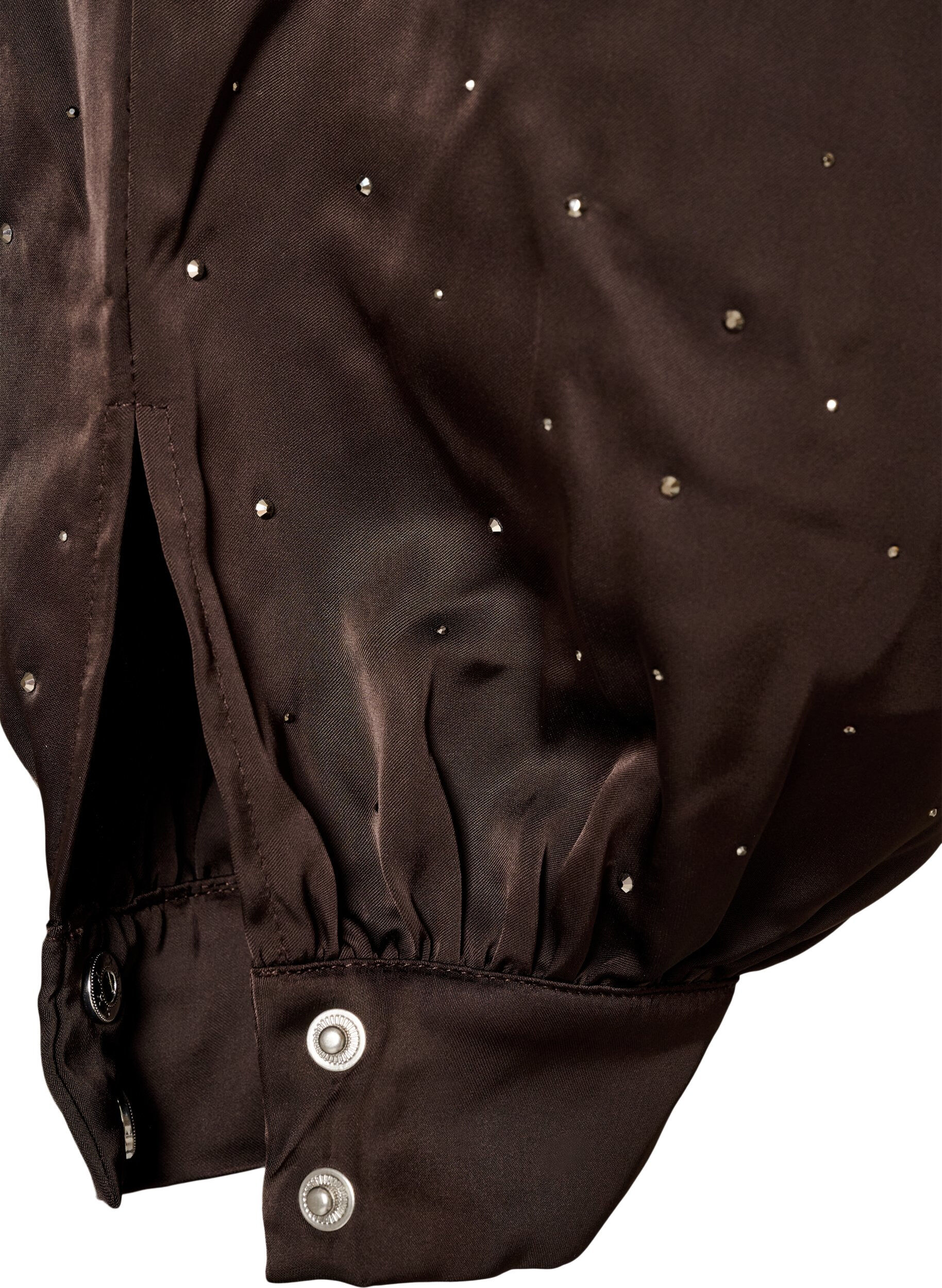ZizzifashionSatin balloon trousers with rhinestones, Brown, Packshot image number 3