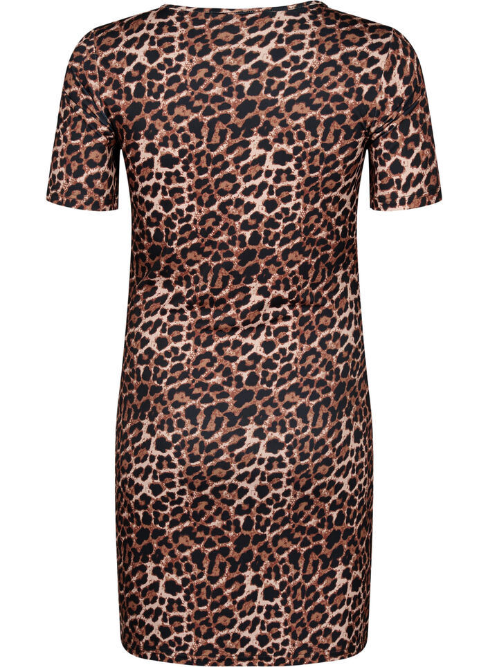 Close-fitting leopard print dress with a cut-out, Leopard AOP, Packshot image number 1