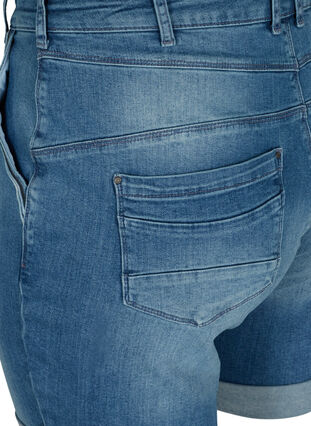 Denim shorts with rolled up hems, Light blue denim, Packshot image number 3