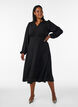 Midi dress with smock and decorative buttons, Black, Model image number 0