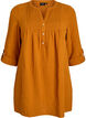 Cotton muslin tunic with broderie anglaise, Orange, Packshot image number 0