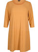 Dress with 3/4 sleeves and striped pattern, Sudan Brown Mel., Packshot image number 0