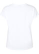 Short sleeved cotton blend t-shirt, White, Packshot image number 1