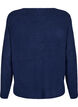 Knitted blouse with v-neck and long sleeves, Naval A. Black Mel., Packshot image number 1