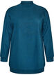 Long sweatshirt with high neck and embroidered text, Blue, Packshot image number 0