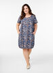 Short-sleeved, printed cotton dress, Blue, Model image number 1