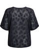Lace T-shirt with text print, Black, Packshot image number 1
