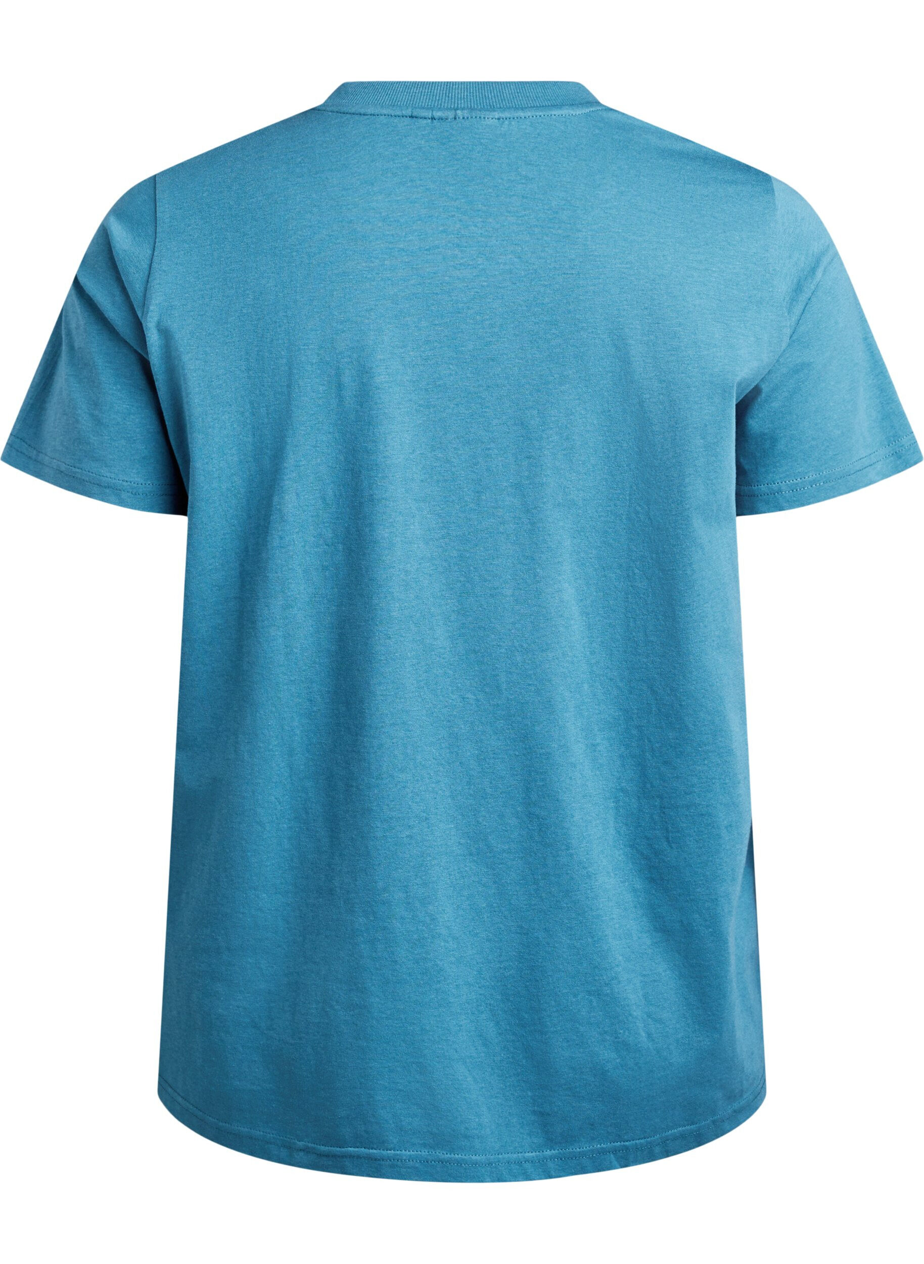 ZizzifashionBasic cotton T-shirt with round neck, Grey, Packshot image number 1