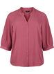 Shirt blouse with 3/4 sleeves and ruffle collar, Dry Rose, Packshot image number 0