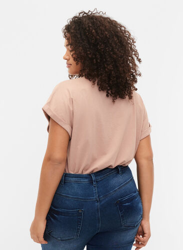 Short sleeved cotton blend t-shirt, Desert Khaki, Model image number 1