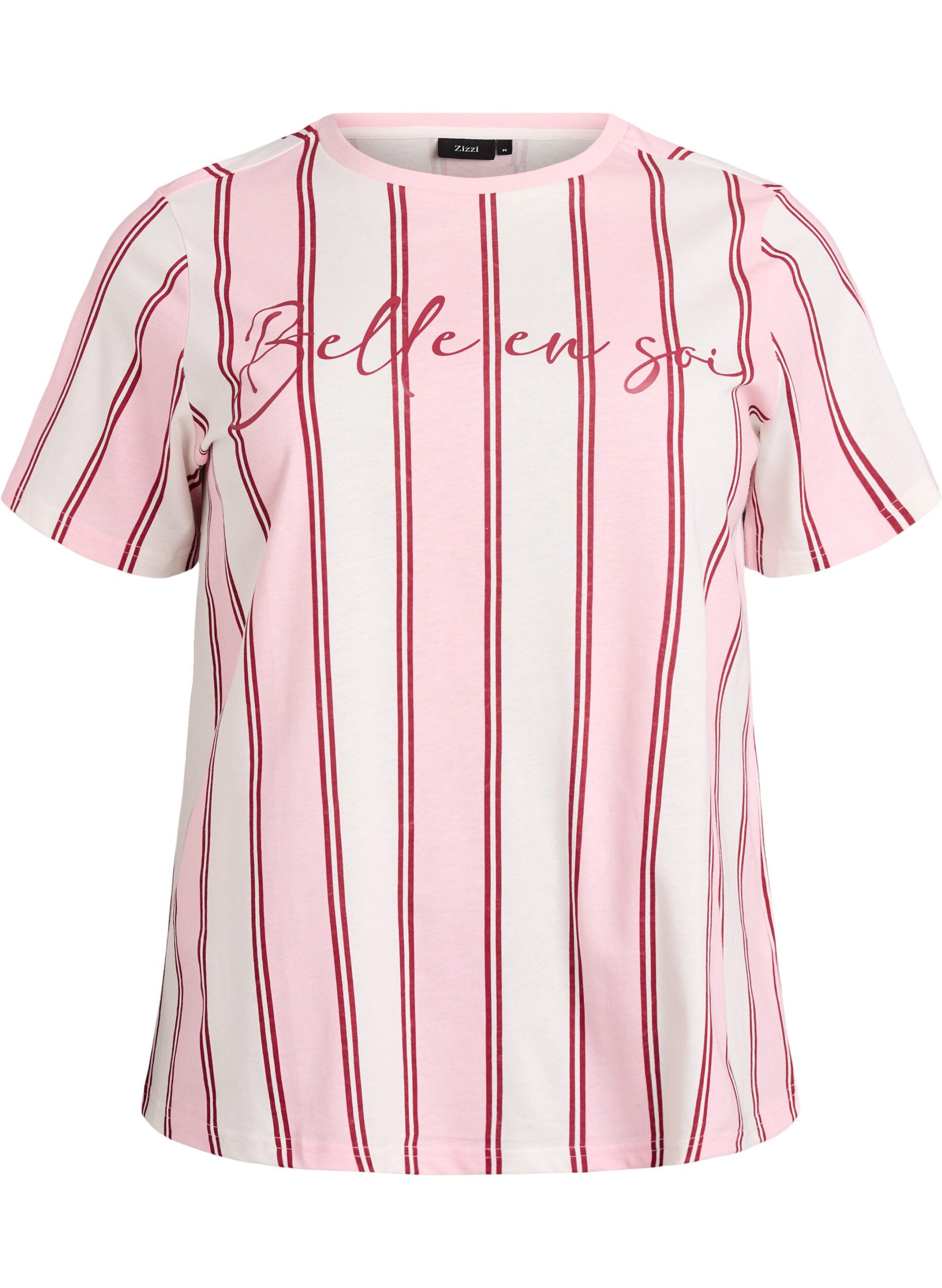 T-shirt with stripes and text print