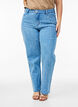 Gemma jeans with a high waist and floral pattern, Light Blue, Model image number 3