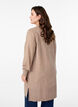 Long knitted cardigan with pockets, Fossil w. TNT Mel. , Model image number 1
