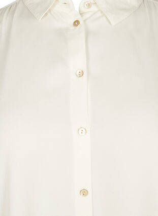 Long, button up viscose shirt, Snow White, Packshot image number 2